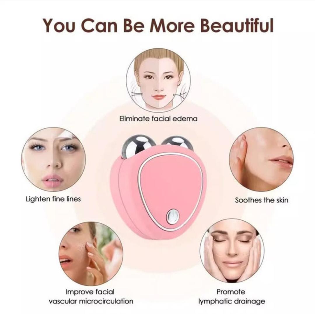 Electric EMS Facial Massager Mini Portable Microcurrent Facial Lifting Massage Roller