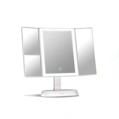 Rotatable Tri-Fold LED Makeup Mirror