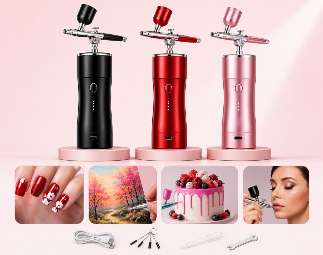 Portable Airbrush Compressor Kit, Ideal For Nails, Art, Cake & Makeup