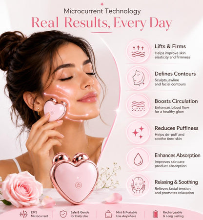 Electric EMS Facial Massager Mini Portable Microcurrent Facial Lifting Massage Roller