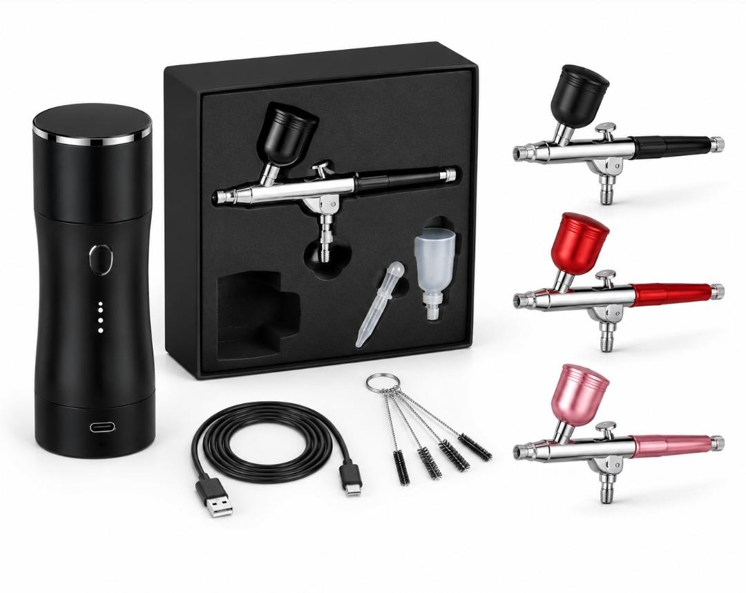 Portable Airbrush Compressor Kit, Ideal For Nails, Art, Cake & Makeup