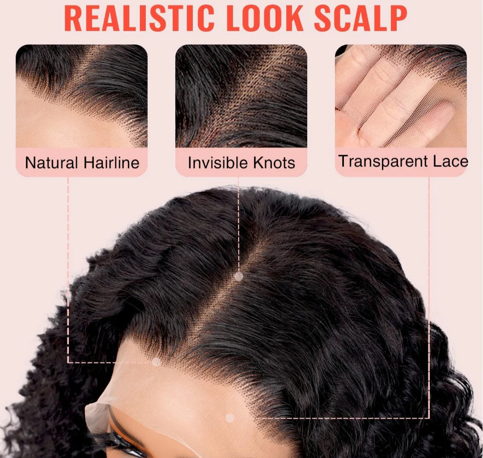 5*5 Glue Less Curly Wig Human Hair