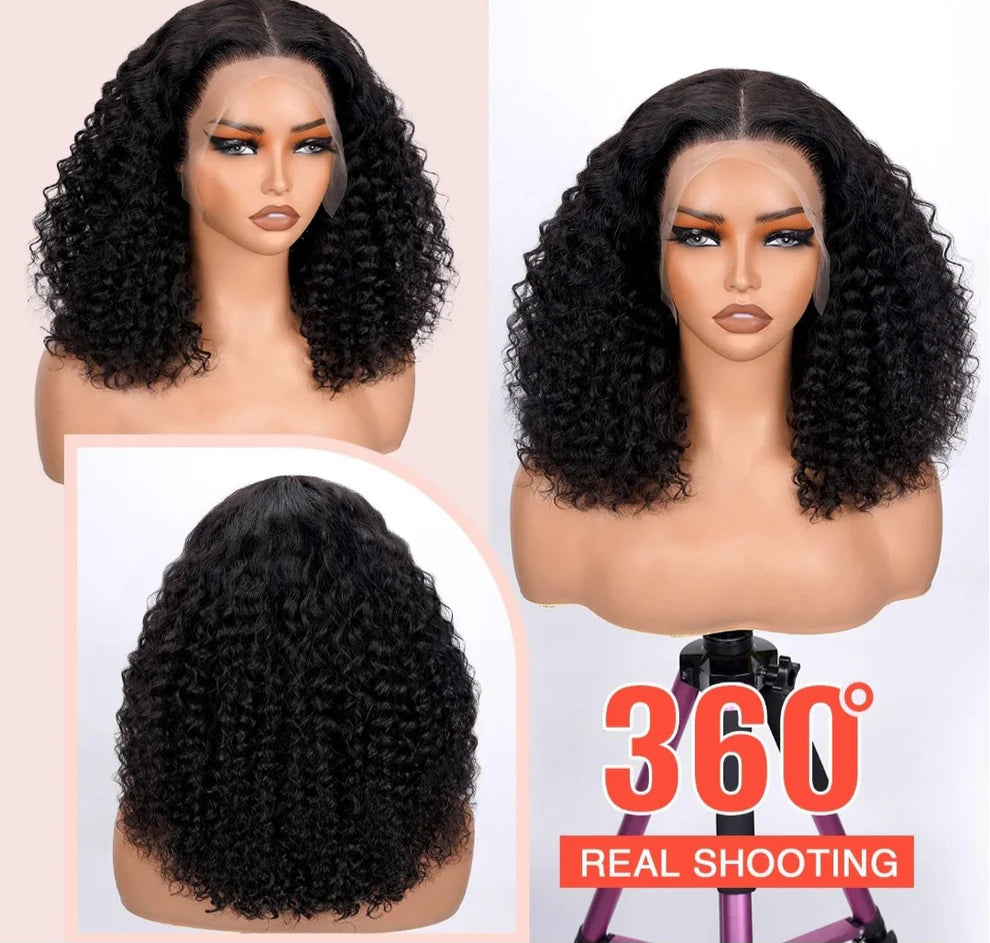 5*5 Glue Less Curly Wig Human Hair